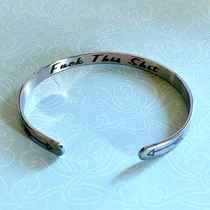 Swear-y Hidden message Silver Bracelet “F*ck this Sh*t jewelry LAST ONE 🚨